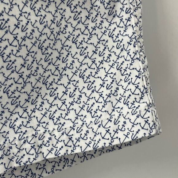 Chubbies M 7” Shorts Nautical Anchor Print White Navy Blue - Picture 2 of 6